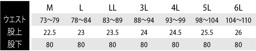 サイズ表