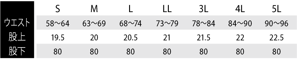 サイズ表